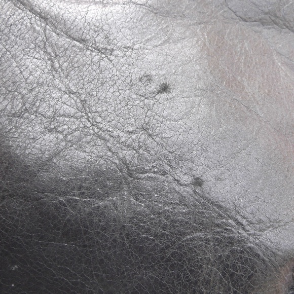 Kate Landry Gunmetal Leather Shoulder Hobo Medium - Picture 6 of 7